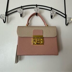 Small Vegan Elegant Pink and Cream Handbag